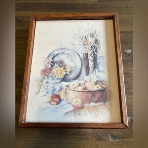 Vintage Cottage Grannycore Wall Hanging Art Deep Frame Farm Grandma Cottagecore